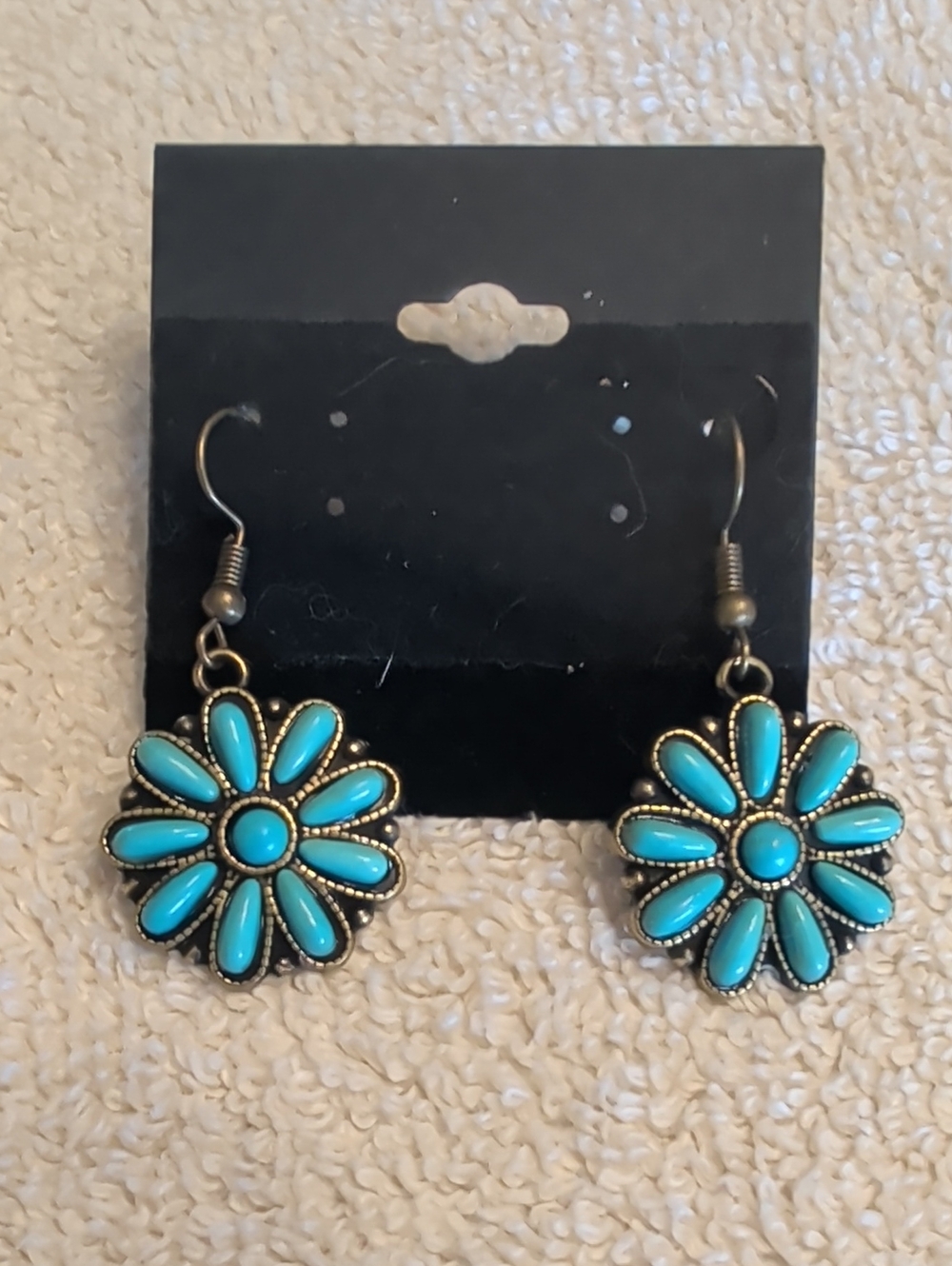 Turquoise Flower Drop Earrings - Women Jewelry